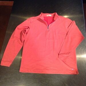 Peter Millar Men's L Quarter Zip Pullover Shirt Salmon Pima Cotton Blend